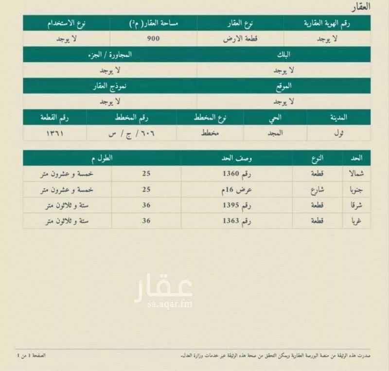 900 sqm land in Jeddah
