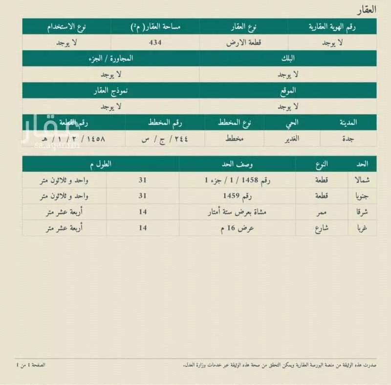أرض 434 م² في الزمرد