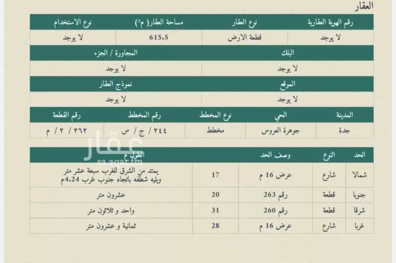 615 sqm land in Az Zomorod