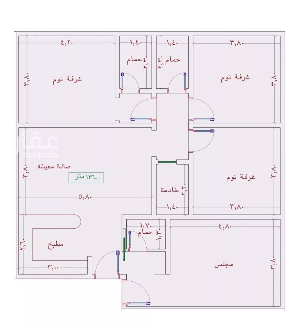 شقة 4 غرف في الواحة 2