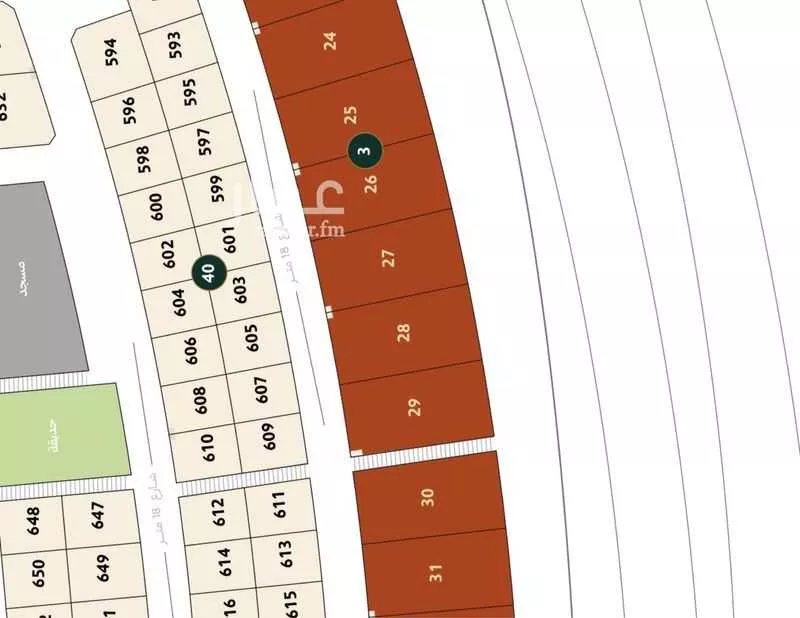 أرض 1844 م² في المطار 2