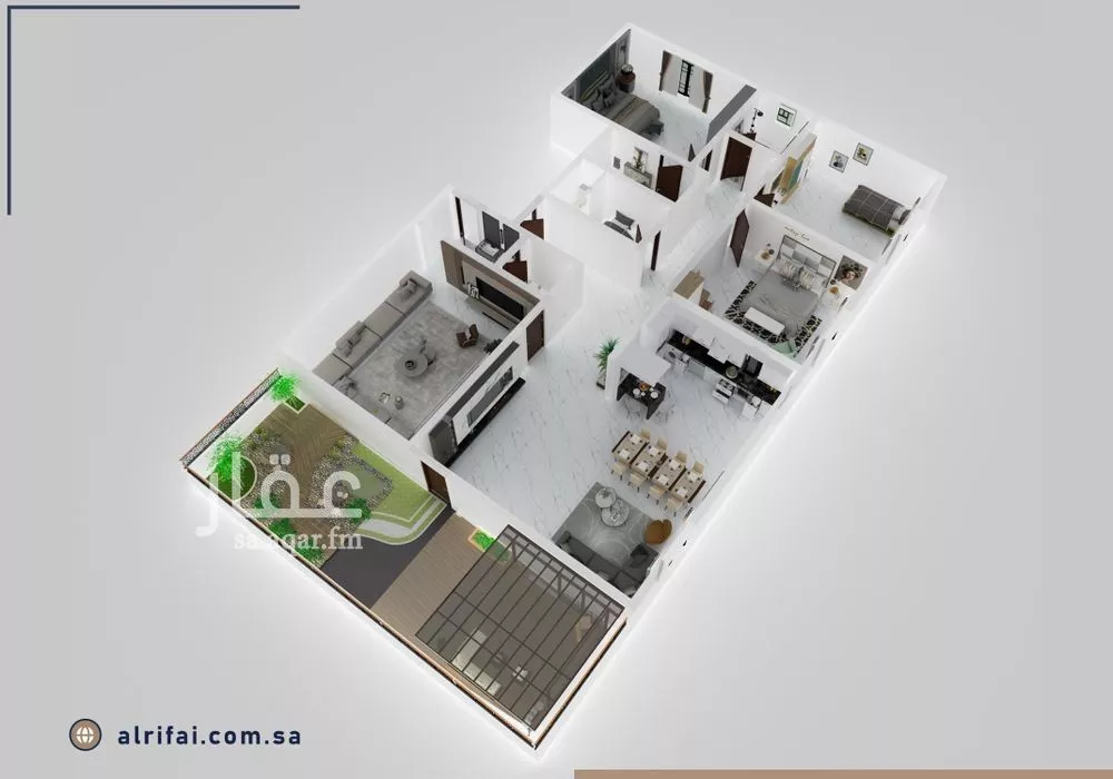 شقة 4 غرف في الروضة 3