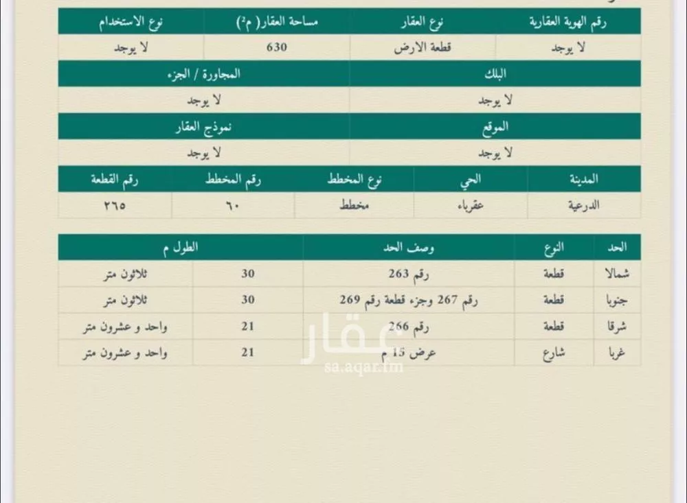 630 sqm land in Al Qairawan 2