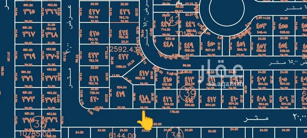 أرض 624 م² في المها 2