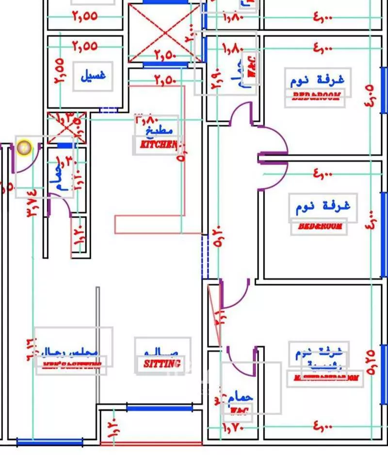 شقة 3 غرف في النرجس 2