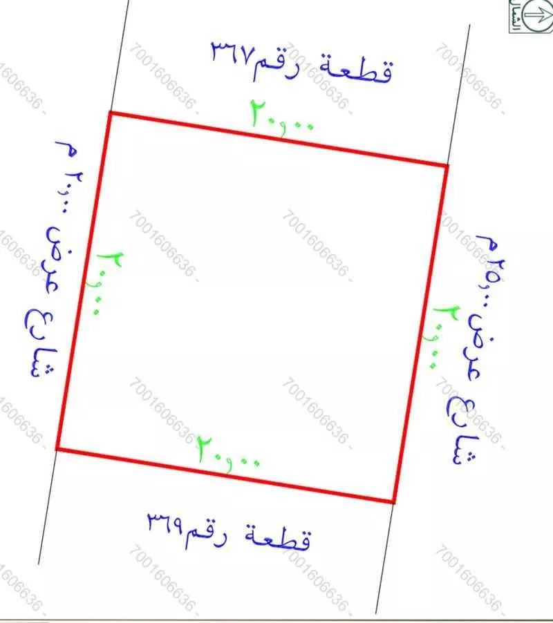 أرض 400 م² في عريض 4