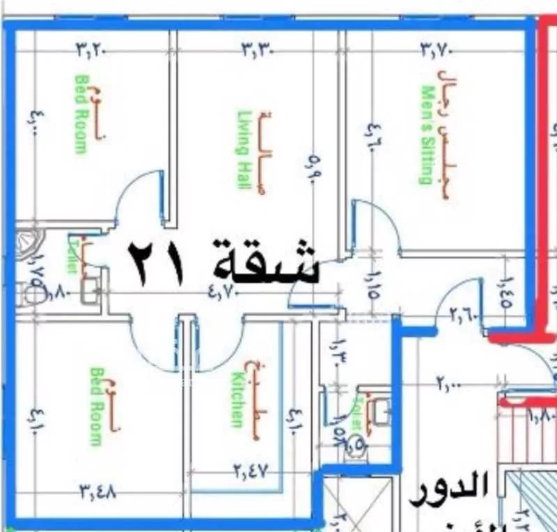 شقة 3 غرف في الفيحاء 3