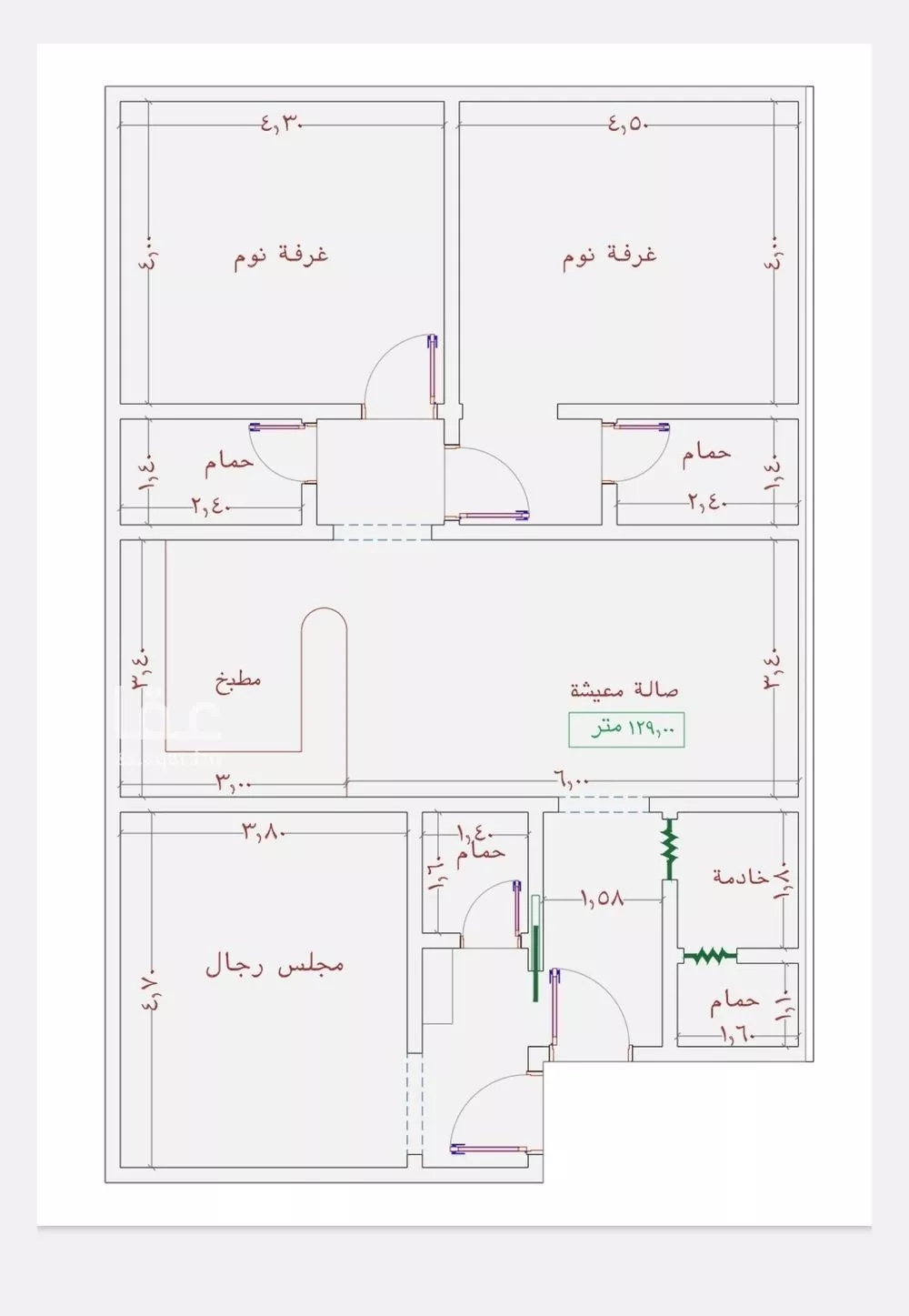 شقة 3 غرف في الجامعة