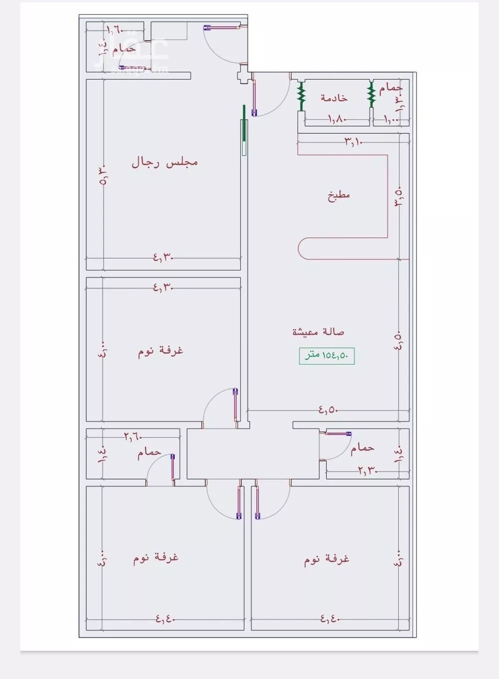شقة 4 غرف في الجامعة