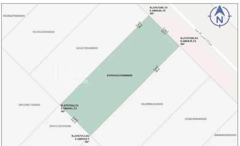 أرض 456 م² في عريض 2