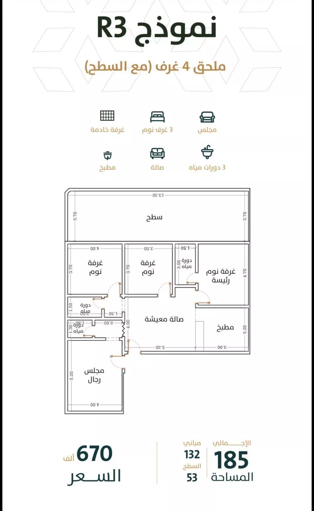 شقة 2 غرف في الربوة 4