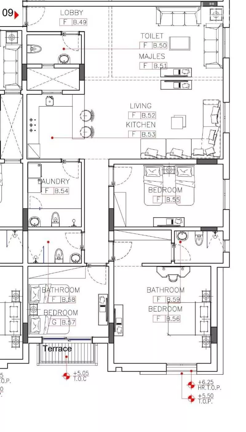 شقة 3 غرف في النرجس 2