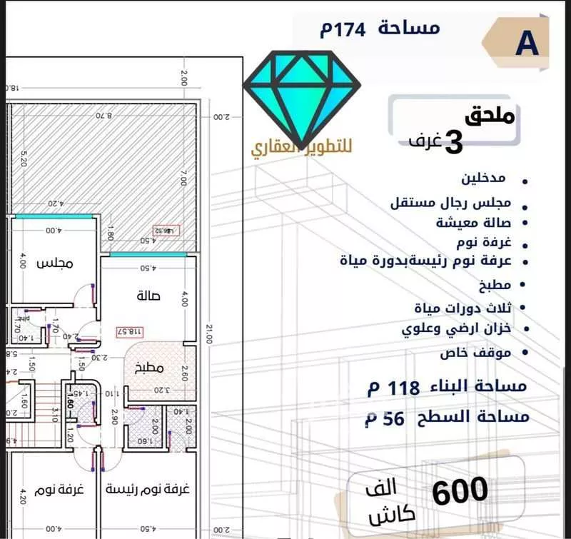 شقة 3 غرف في الصفا 5