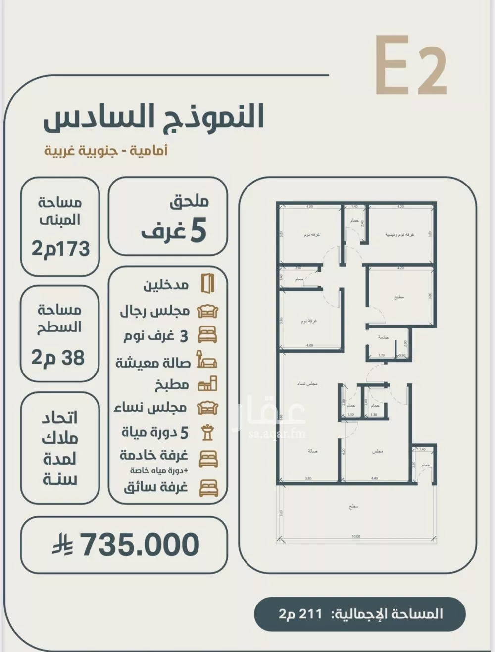 شقة 3 غرف في النعيم 5