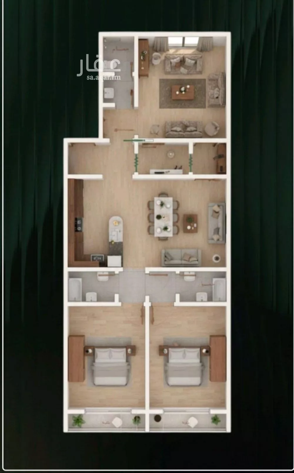 شقة 3 غرف في النزهة 2