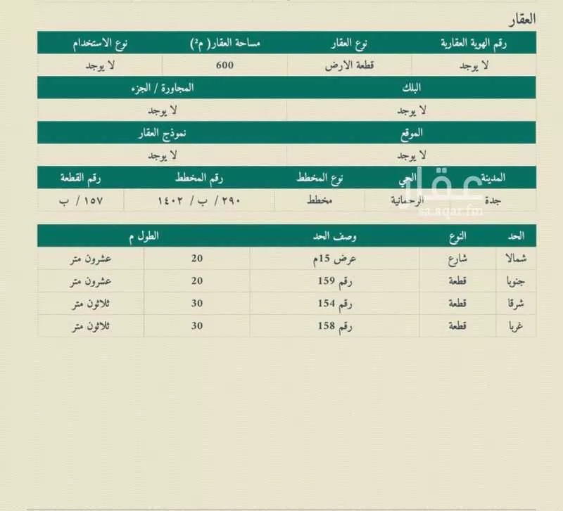 600 sqm land in Al Rahmaniyyah 2