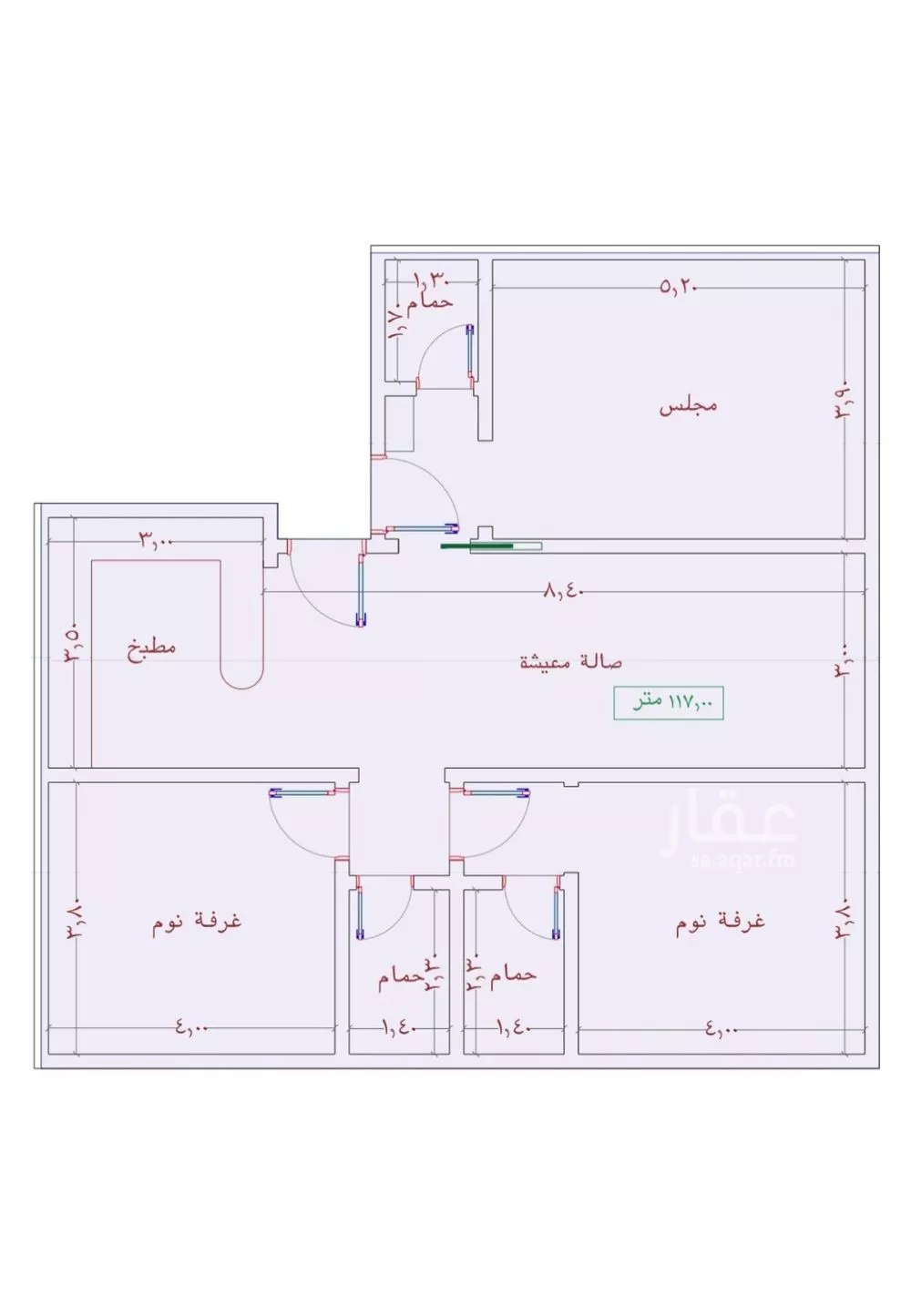 شقة 3 غرف في الواحة 4