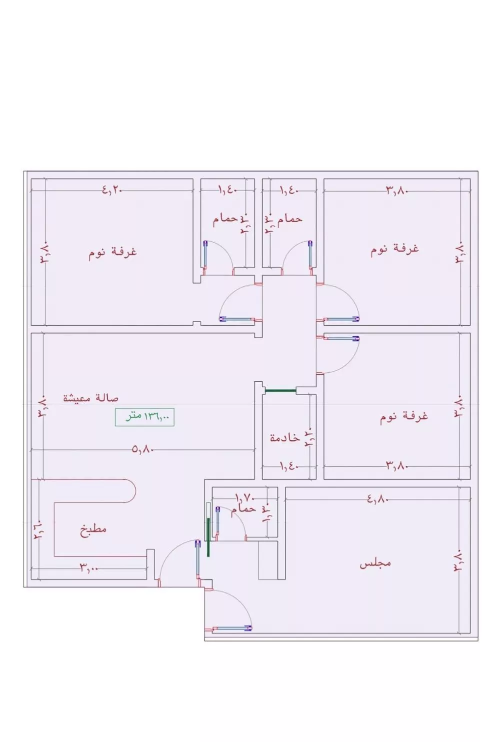شقة 4 غرف في الواحة 3