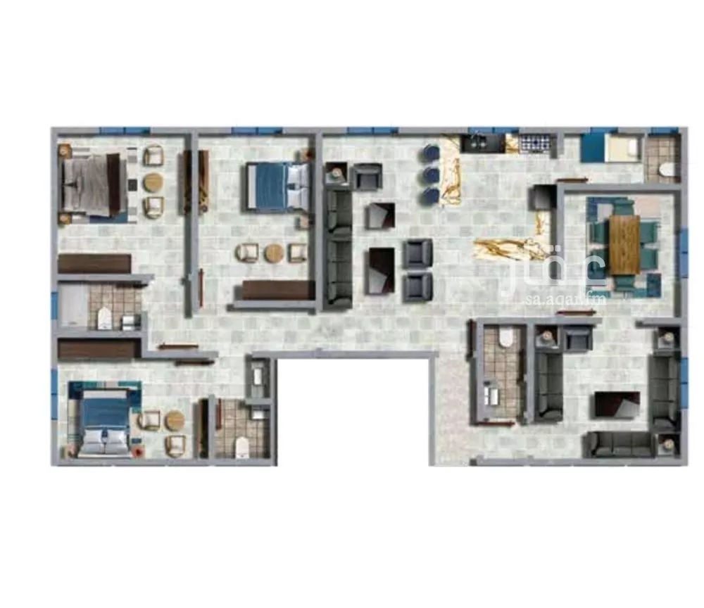 شقة 5 غرف في النعيم 3