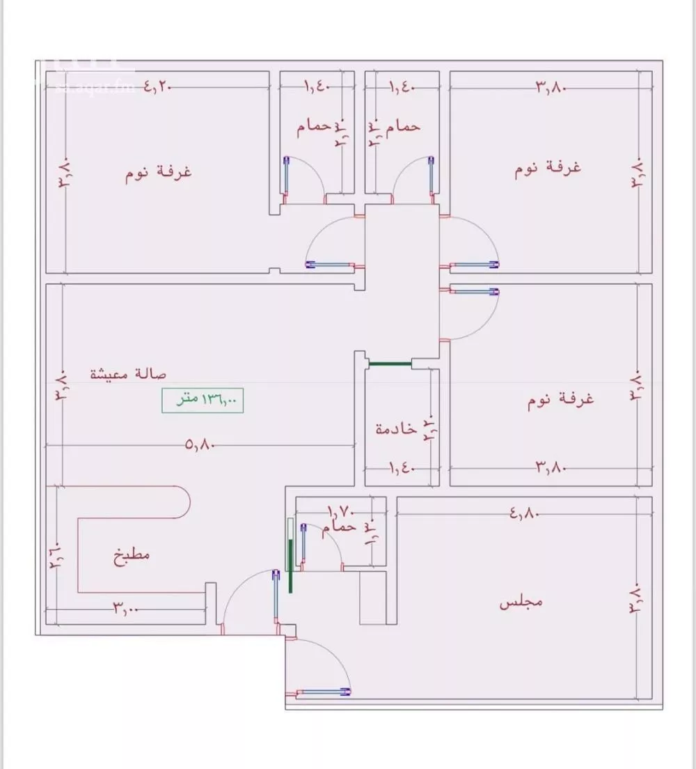 شقة 4 غرف في الواحة 2