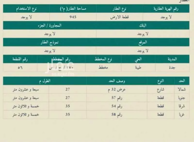 945 sqm land in Taibah 3