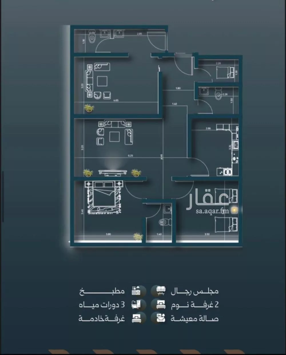 شقة 3 غرف في السلامة 5