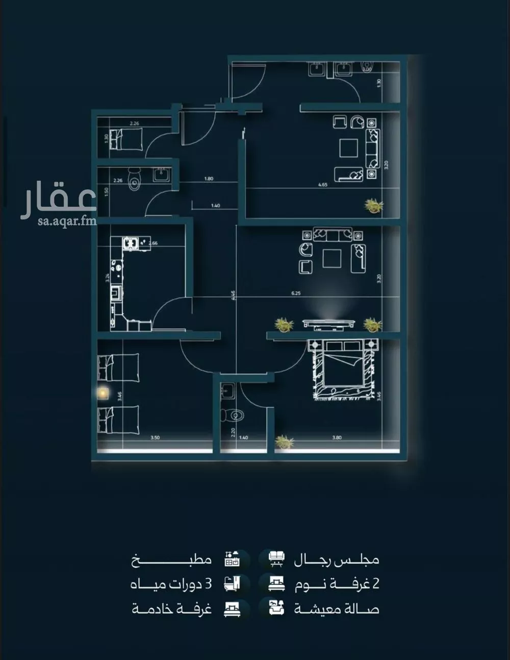 شقة 3 غرف في السلامة 5