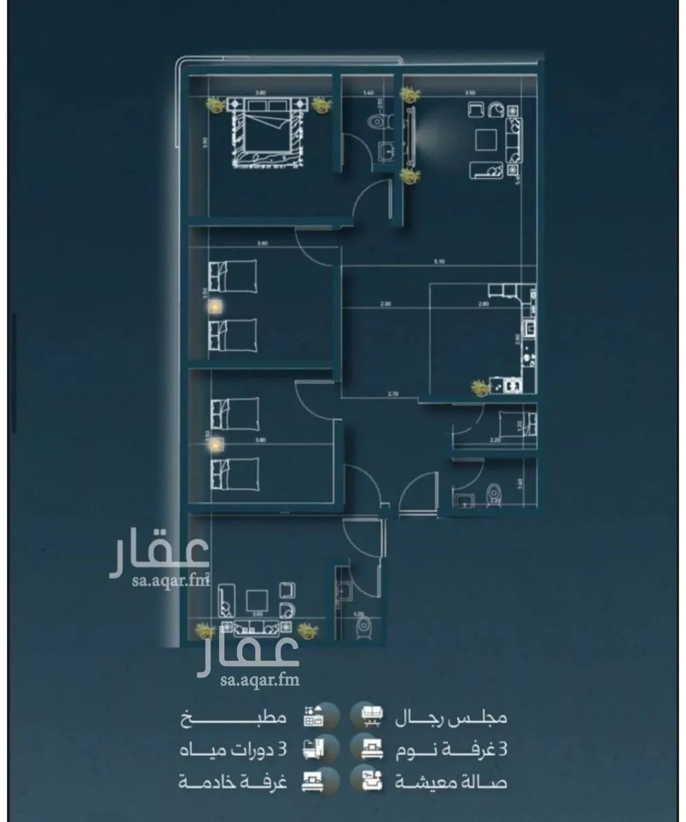 شقة 4 غرف في السلامة 5
