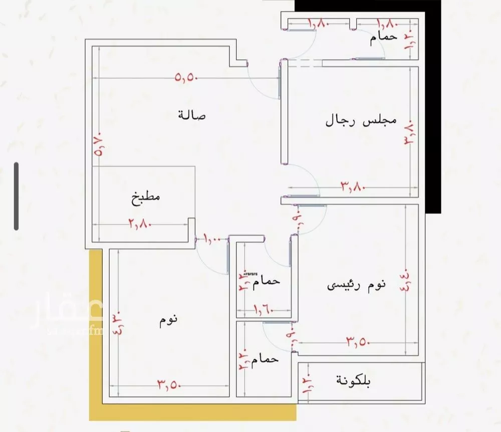 شقة 3 غرف في الريان 3