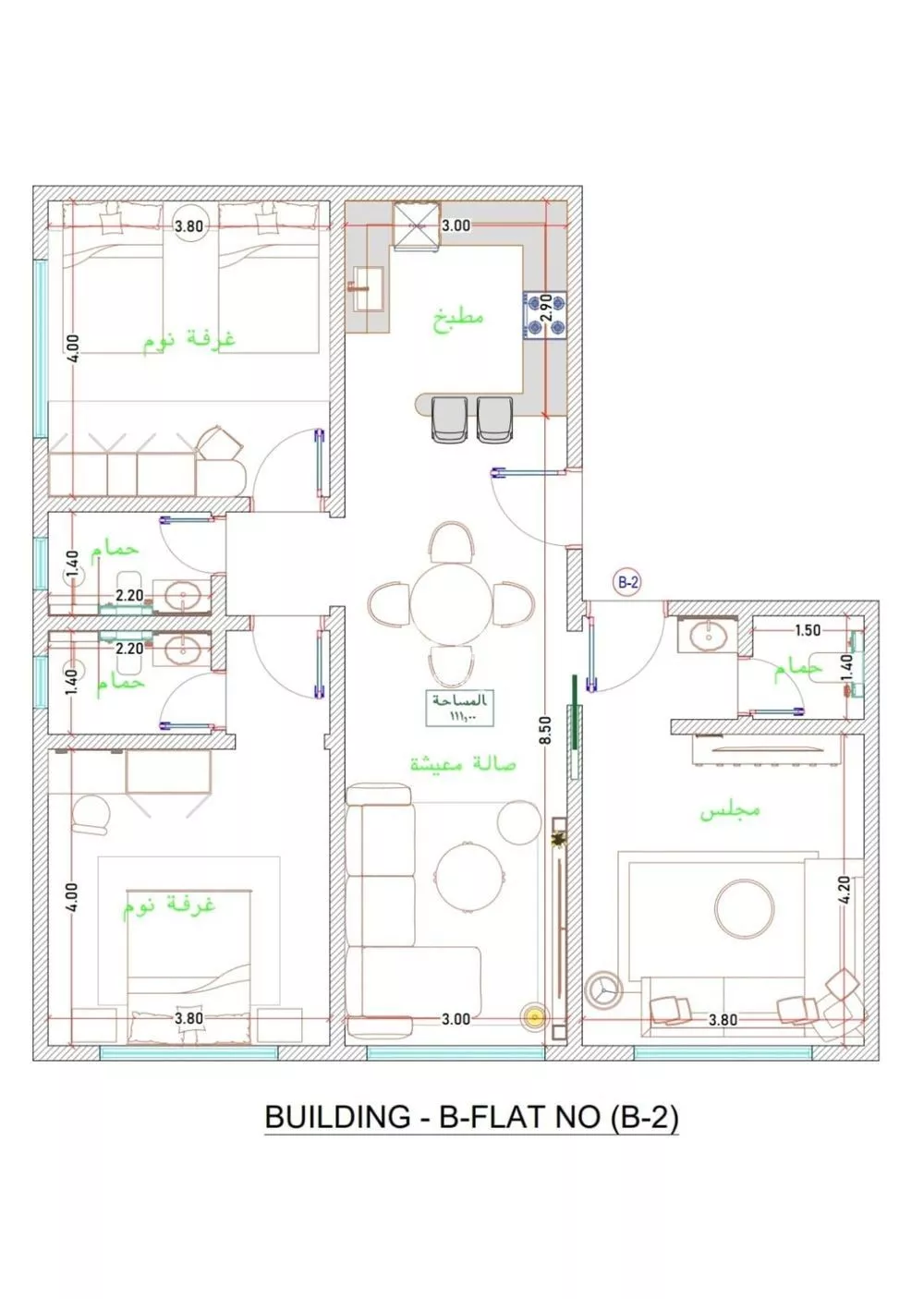 شقة 3 غرف في الفيحاء 2