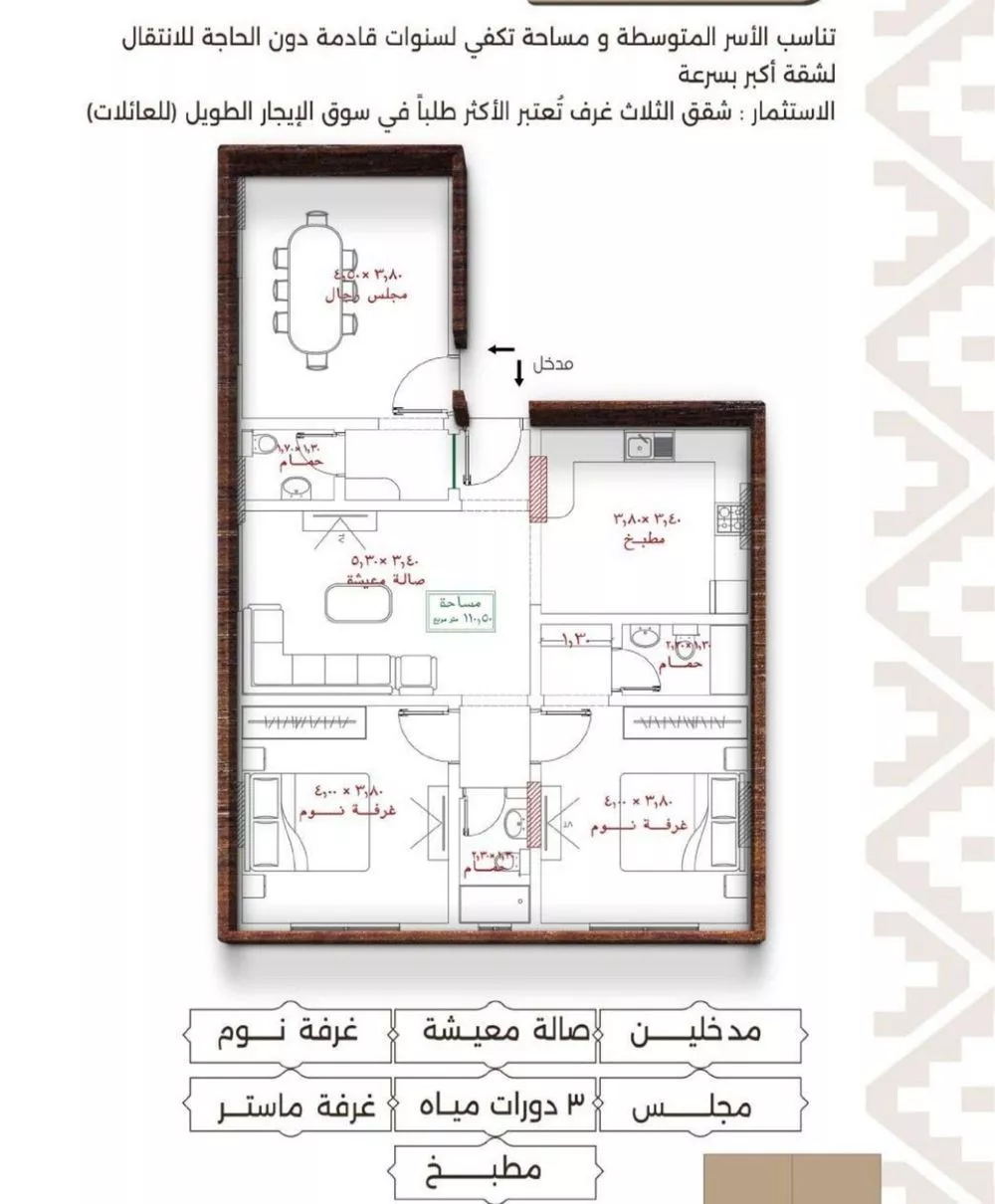 3 bedroom apartment in Al Naeem 2