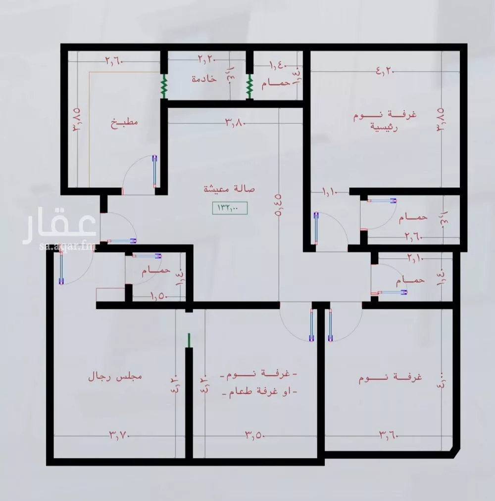 شقة 4 غرف في النسيم 1