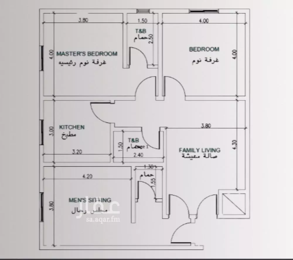 شقة 4 غرف في النزهة 3