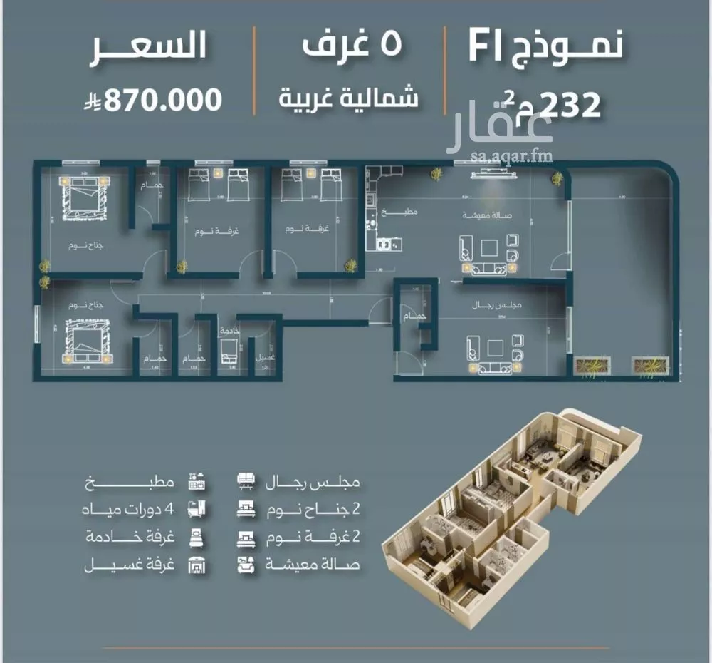 5 bedroom floor in Al Salamah 1