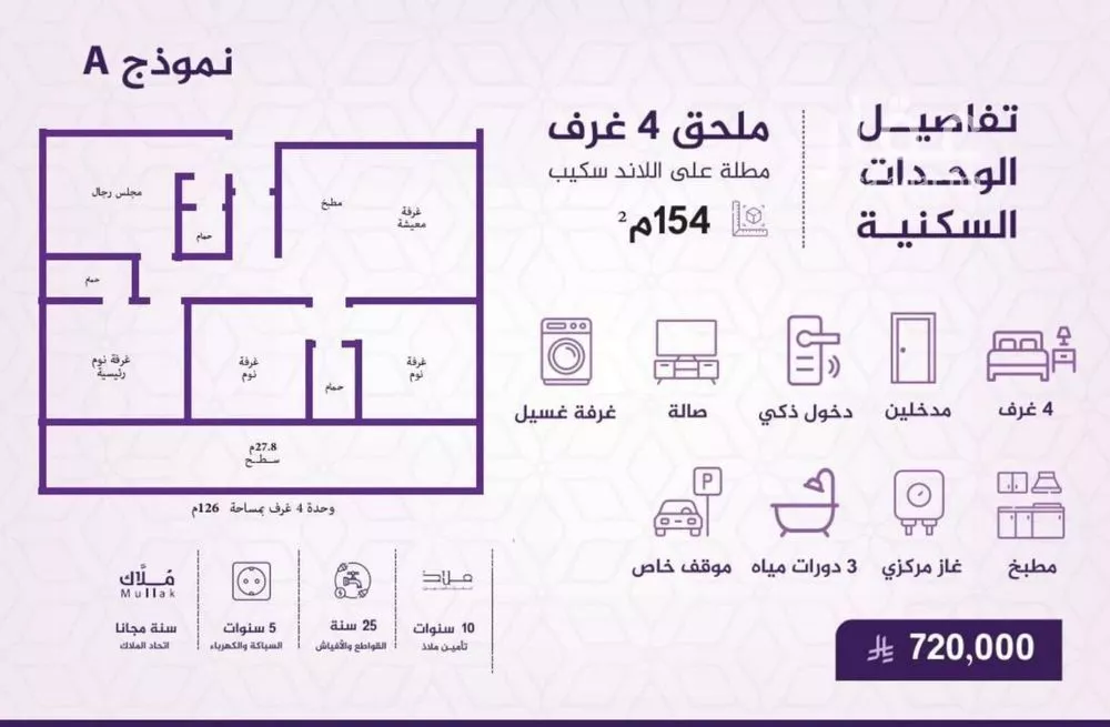 شقة 4 غرف في الفيحاء 3