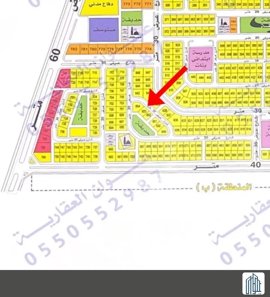 أرض 770 م² في الكوثر