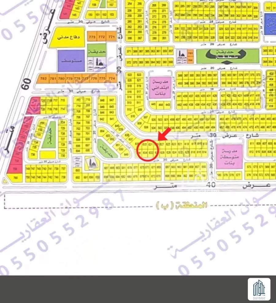 أرض 770 م² في الكوثر