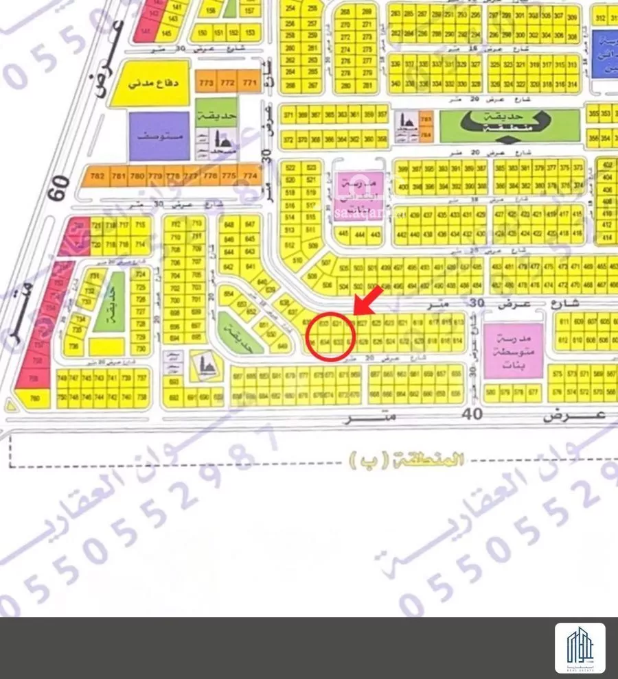 أرض 780 م² في الكوثر