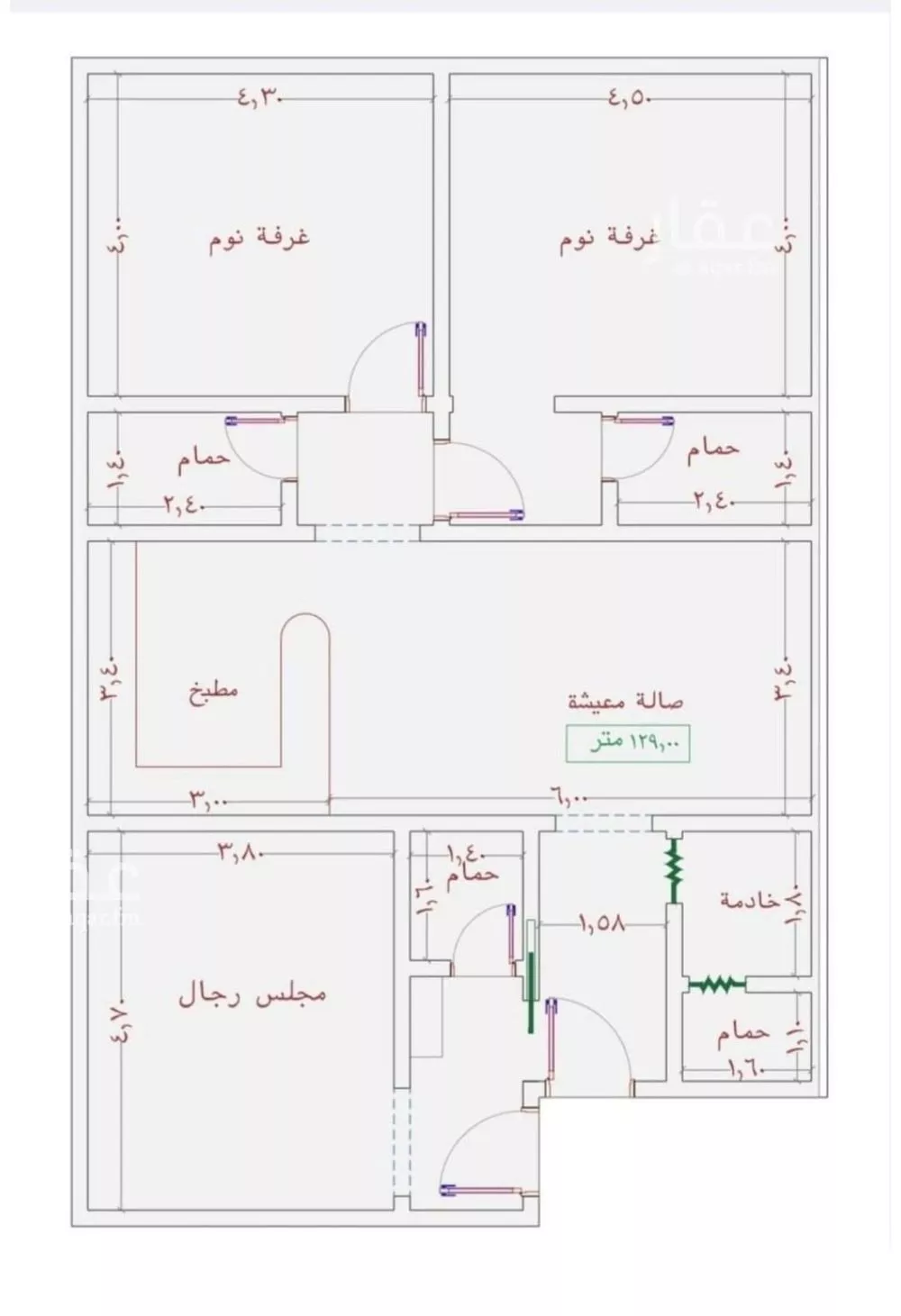 شقة 3 غرف في الجامعة