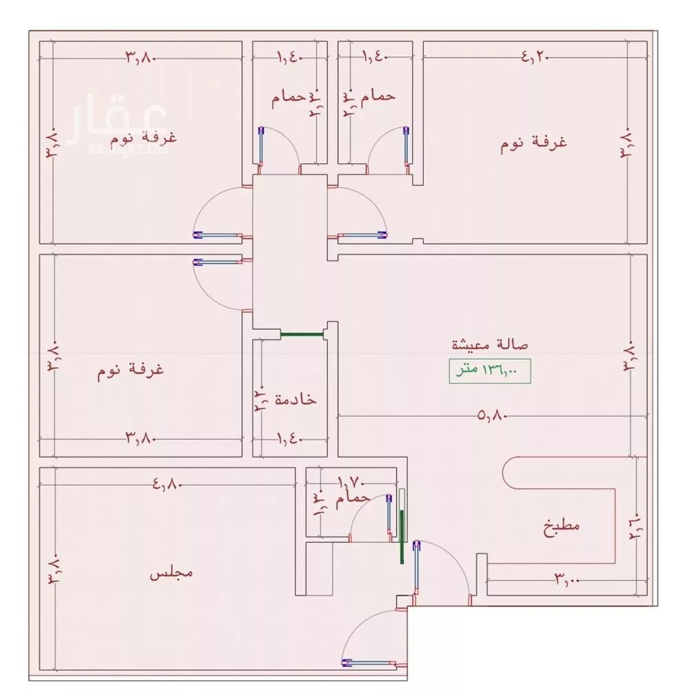 شقة 4 غرف في الواحة 2