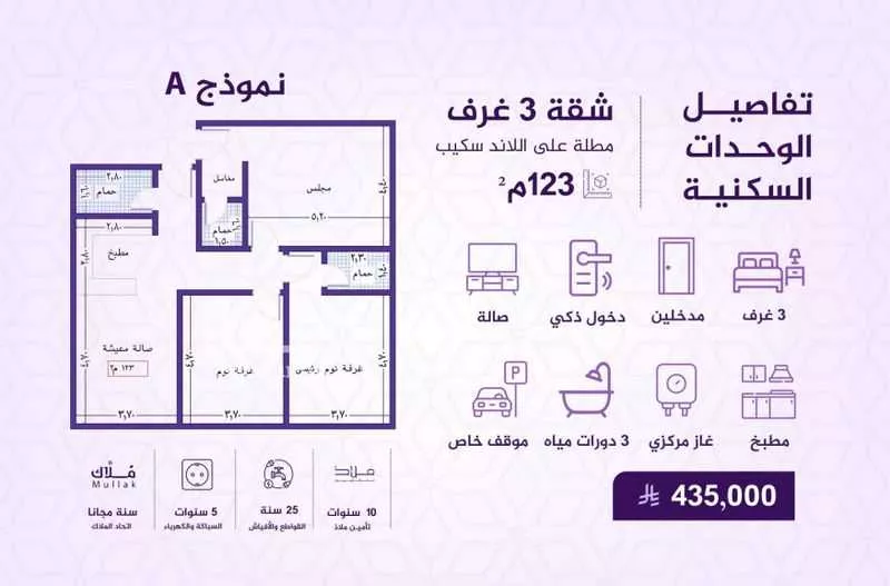 شقة 3 غرف في الفيحاء 1