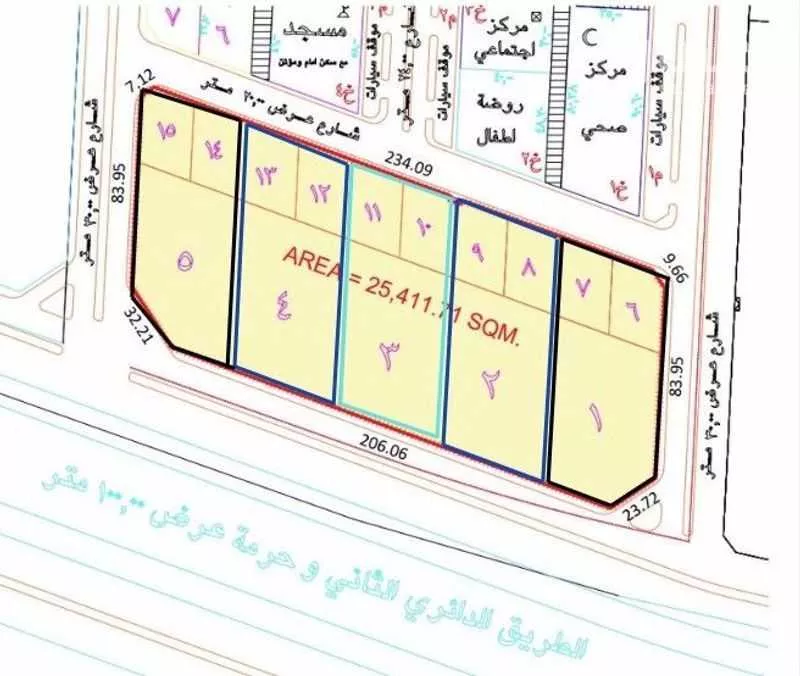 أرض 25411 م² في الشعلة 3