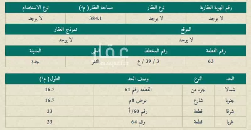 أرض 384 م² في الثغر 2
