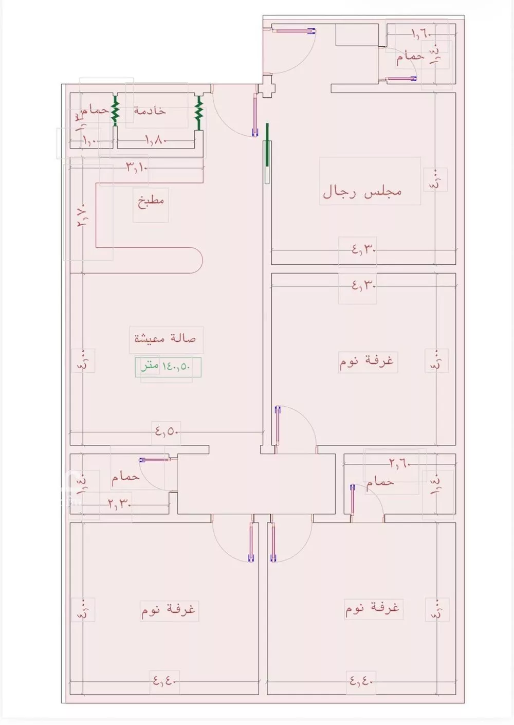 شقة 4 غرف في الجامعة