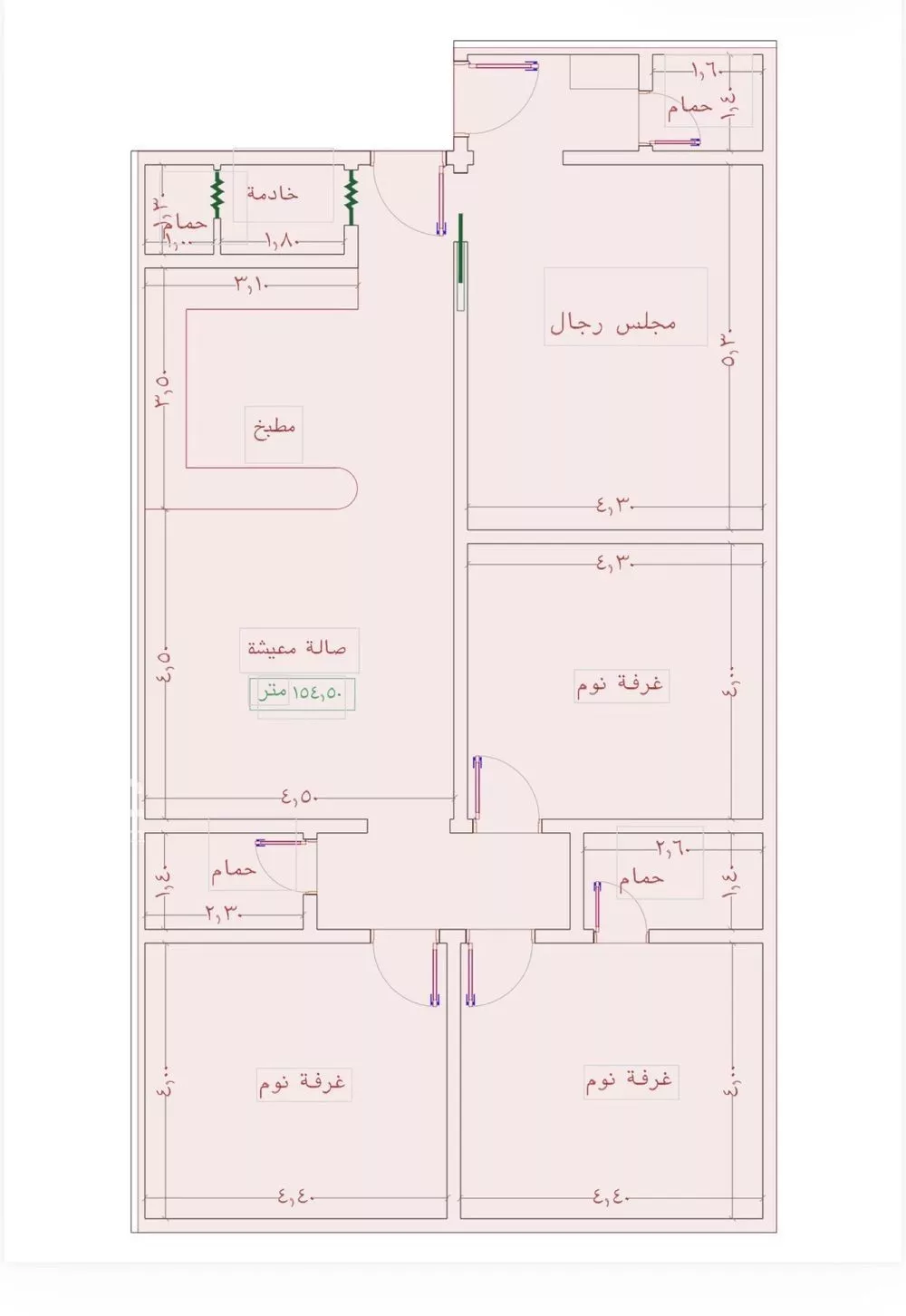 شقة 4 غرف في الجامعة
