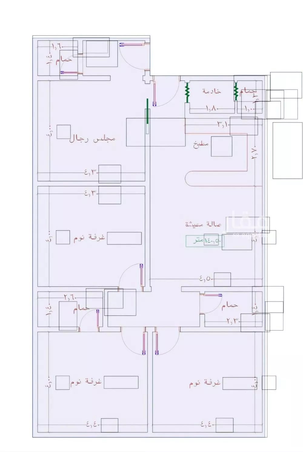 شقة 4 غرف في الجامعة 2