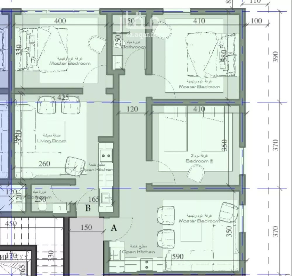 شقة 3 غرف في السلامة