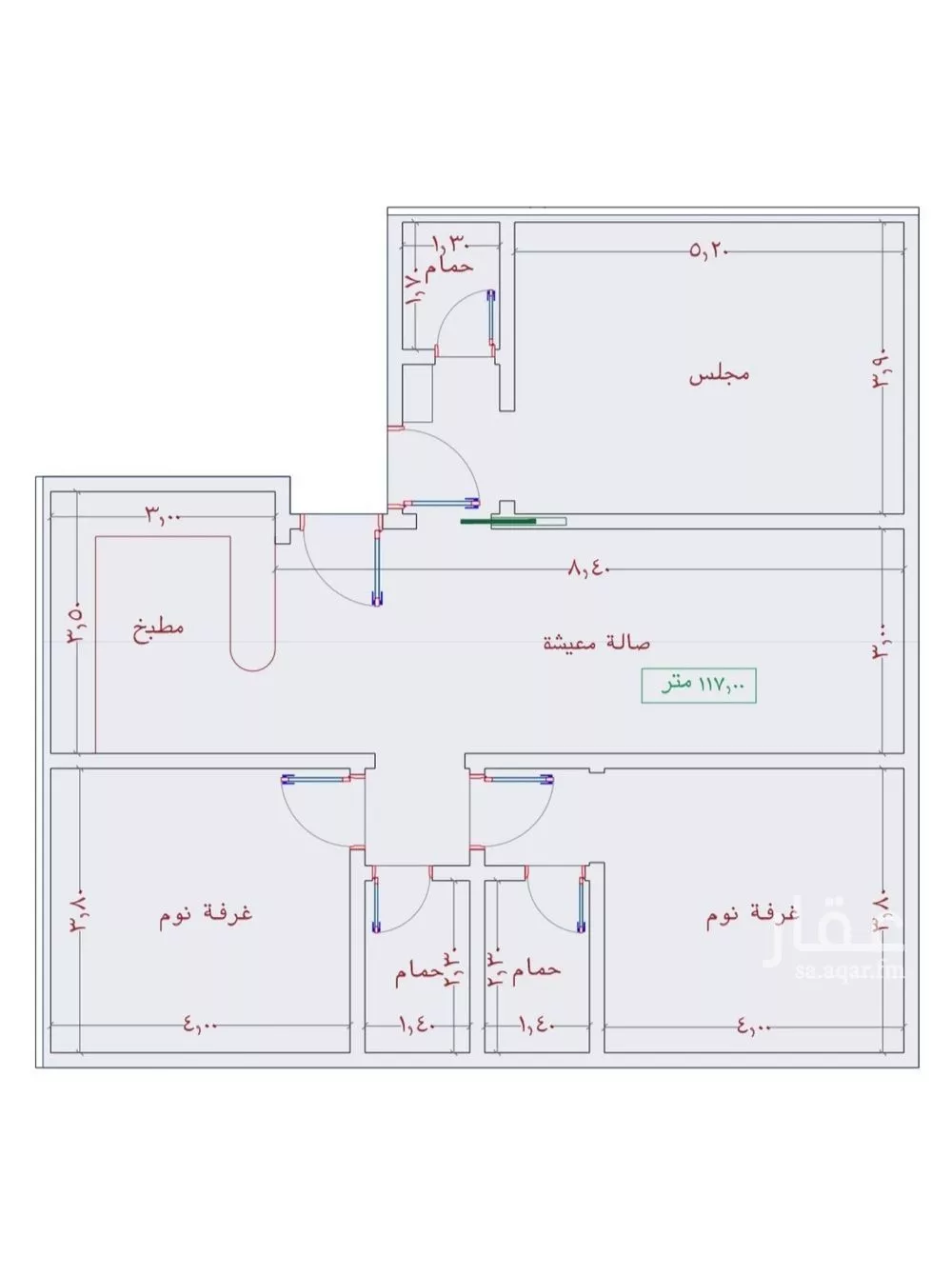 شقة 3 غرف في الواحة 2