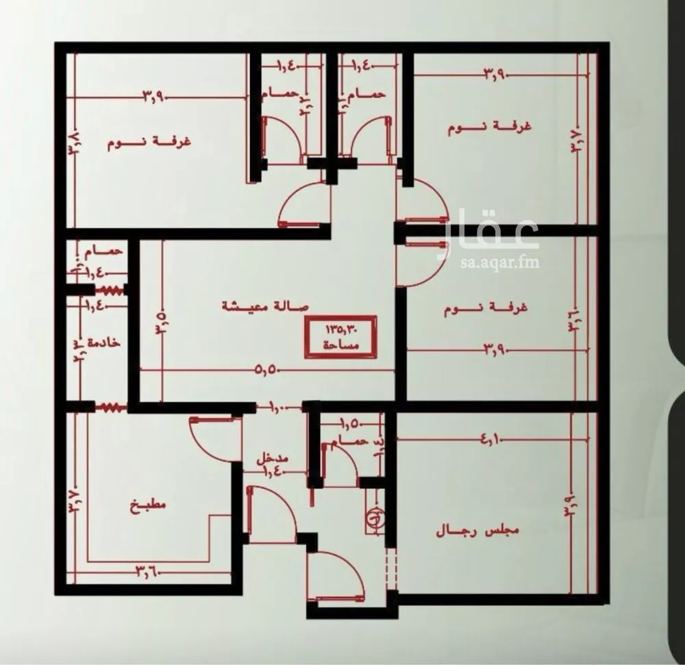 شقة 4 غرف في النزهة 2