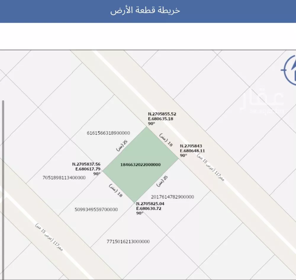 أرض 450 م² في عريض 2